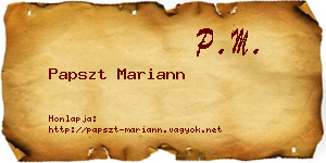 Papszt Mariann névjegykártya